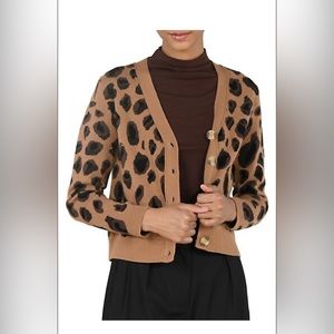 Molly Bracken. Lili Sidonio. Leopard print cardigan. US S